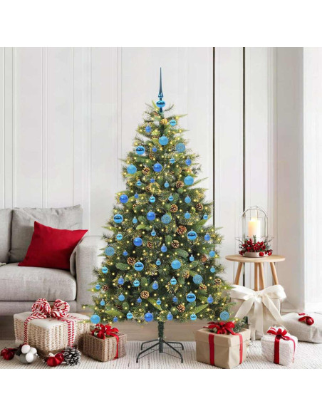 Albero di Natale artificiale pieghevole con coni Verde 180 cm