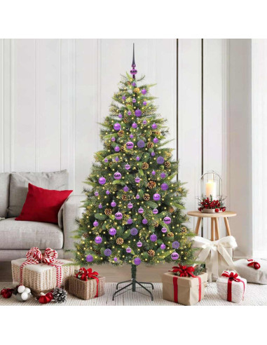 Albero di Natale artificiale pieghevole con coni Verde 180 cm