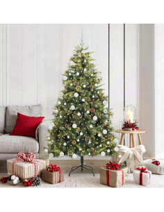 Albero di Natale artificiale pieghevole con coni Verde 180 cm