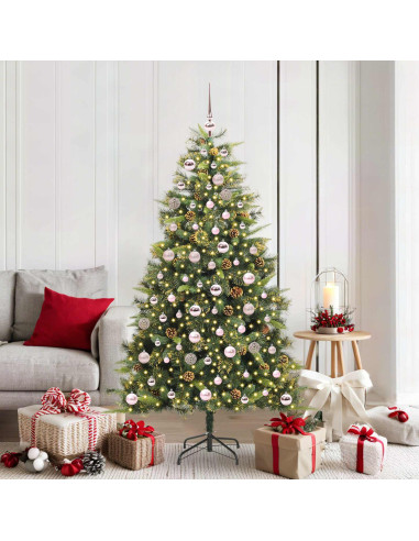 Albero di Natale artificiale pieghevole con coni Verde 180 cm