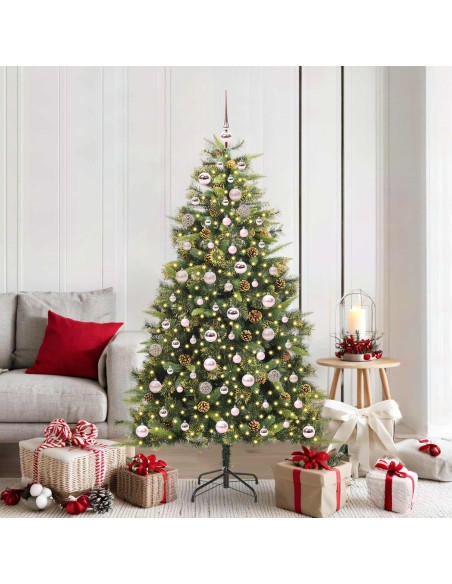 Albero di Natale artificiale pieghevole con coni Verde 180 cm