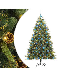 Albero di Natale artificiale pieghevole con coni Verde 180 cm 2