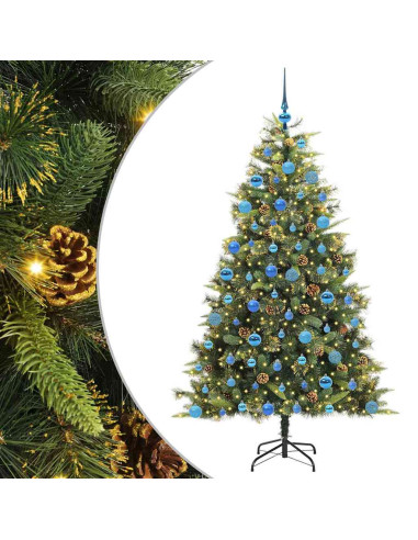 Albero di Natale artificiale pieghevole con coni Verde 180 cm