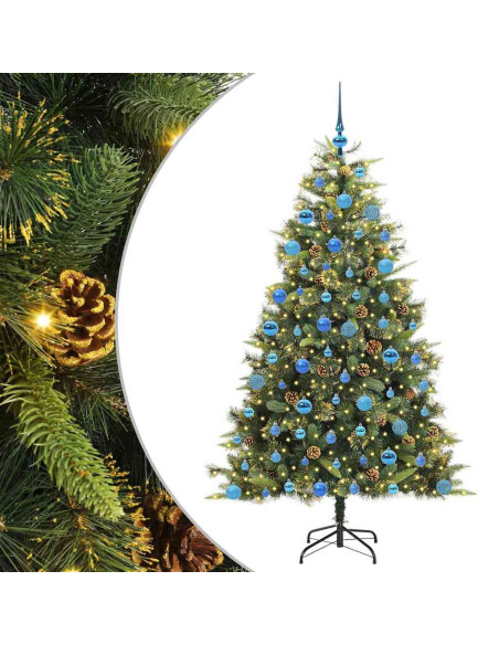 Albero di Natale artificiale pieghevole con coni Verde 180 cm