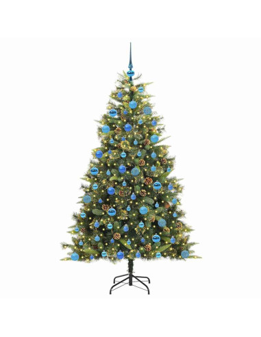 Albero di Natale artificiale pieghevole con coni Verde 180 cm