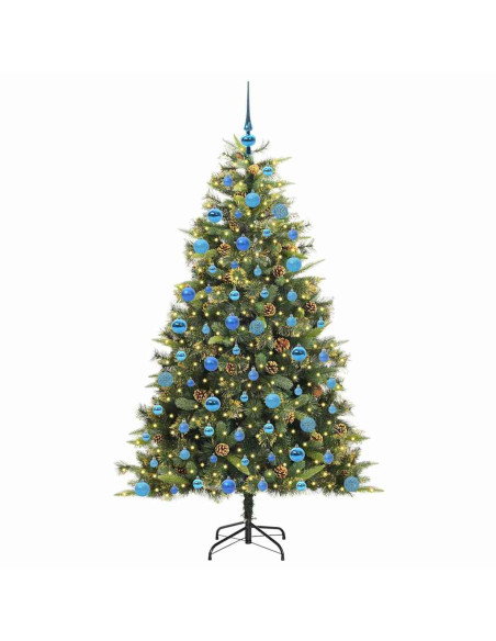 Albero di Natale artificiale pieghevole con coni Verde 180 cm