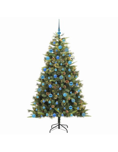 Albero di Natale artificiale pieghevole con coni Verde 180 cm