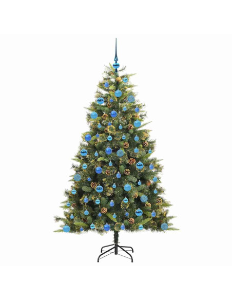 Albero di Natale artificiale pieghevole con coni Verde 180 cm