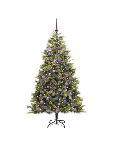 Albero di Natale artificiale pieghevole con coni Verde 180 cm