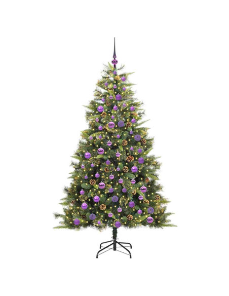 Albero di Natale artificiale pieghevole con coni Verde 180 cm