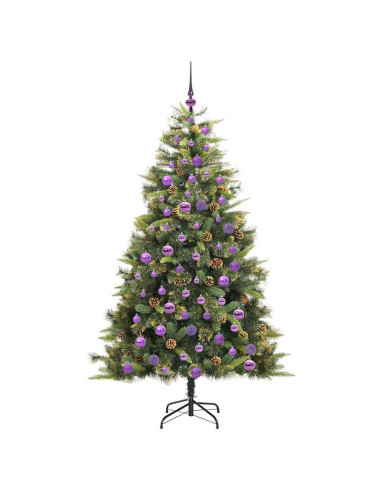 Albero di Natale artificiale pieghevole con coni Verde 180 cm