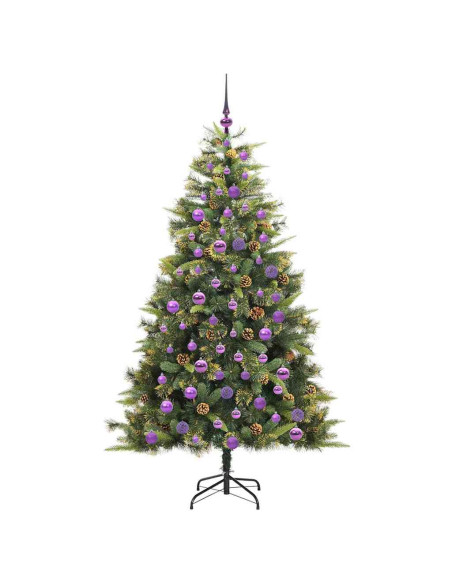 Albero di Natale artificiale pieghevole con coni Verde 180 cm