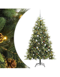 Albero di Natale artificiale pieghevole con coni Verde 180 cm 2