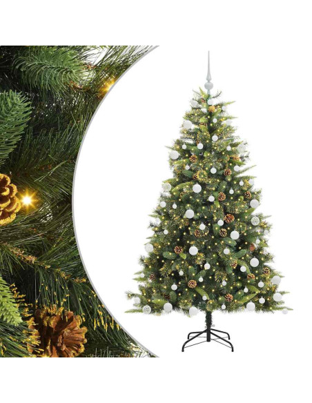 Albero di Natale artificiale pieghevole con coni Verde 180 cm