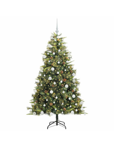 Albero di Natale artificiale pieghevole con coni Verde 180 cm