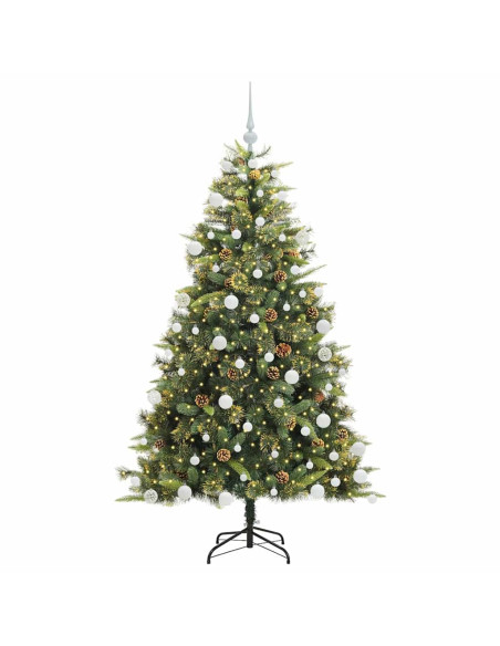 Albero di Natale artificiale pieghevole con coni Verde 180 cm