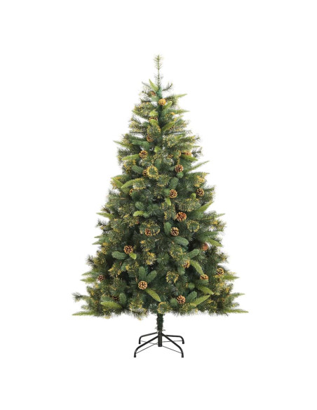 Albero di Natale artificiale pieghevole con coni Verde 180 cm