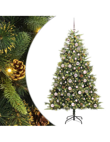 Albero di Natale artificiale pieghevole con coni Verde 180 cm