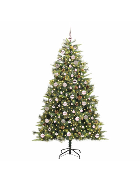 Albero di Natale artificiale pieghevole con coni Verde 180 cm