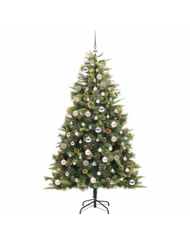 Albero di Natale artificiale pieghevole con coni Verde 180 cm