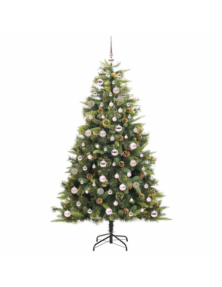 Albero di Natale artificiale pieghevole con coni Verde 180 cm