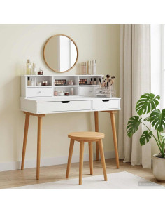 Set Tavolo da Trucco FAUSKE 2 pcs Bianco 100 x 50 x 103,5 cm
