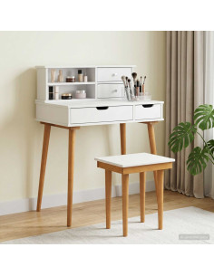 Set Tavolo da Trucco FAUSKE 3 pcs Bianco 76 x 50 x 103,5 cm