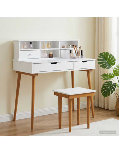 Set Tavolo da Trucco FAUSKE 3 pcs Bianco 100 x 50 x 103,5 cm