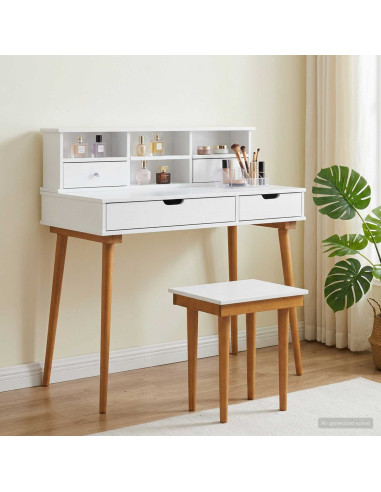 Set Tavolo da Trucco FAUSKE 3 pcs Bianco 100 x 50 x 103,5 cm