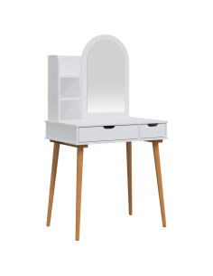 Set Tavolo da Trucco FAUSKE 3 pcs Bianco 76 x 50 x 143 cm 2