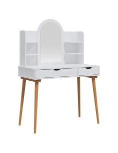 Set Tavolo da Trucco FAUSKE 4 pcs Bianco 100 x 50 x 143 cm 2