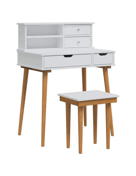 Set Tavolo da Trucco FAUSKE 3 pcs Bianco 76 x 50 x 103,5 cm