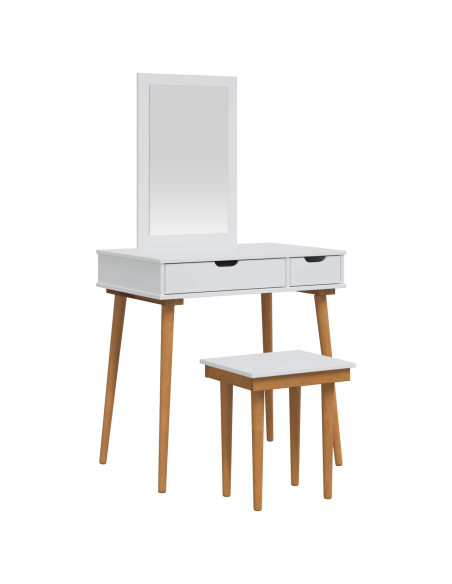 Set Tavolo da Trucco FAUSKE 3 pcs Bianco 76 x 50 x 143 cm