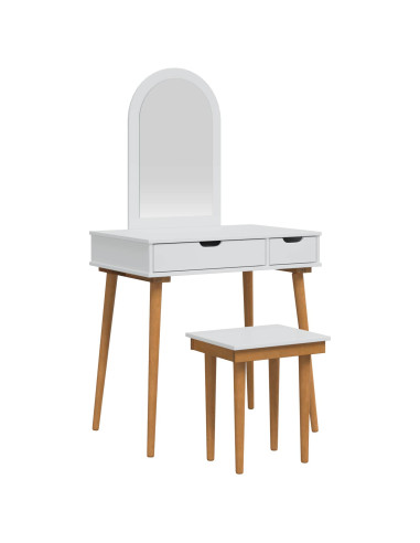 Set Tavolo da Trucco FAUSKE 3 pcs Bianco 76 x 50 x 143 cm