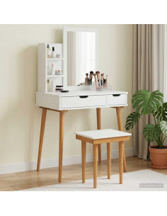 Set Tavolo da Trucco FAUSKE 4 pcs Bianco 76 x 50 x 143 cm