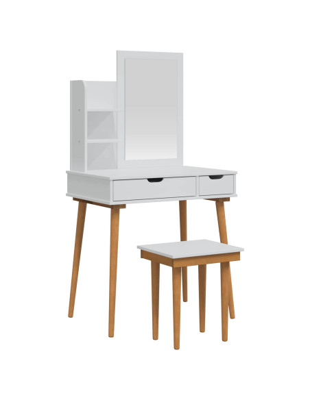 Set Tavolo da Trucco FAUSKE 4 pcs Bianco 76 x 50 x 143 cm