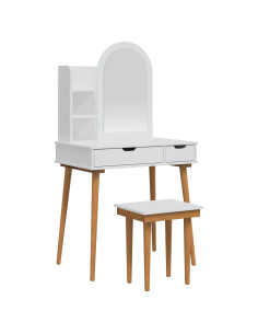 Set Tavolo da Trucco FAUSKE 4 pcs Bianco 76 x 50 x 143 cm 2