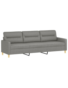 Divano a 3 Posti Grigio Scuro 210 cm in Tessuto 2