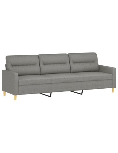 Divano a 3 Posti Grigio Scuro 210 cm in Tessuto