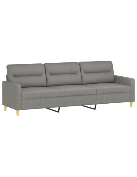 Divano a 3 Posti Grigio Scuro 210 cm in Tessuto