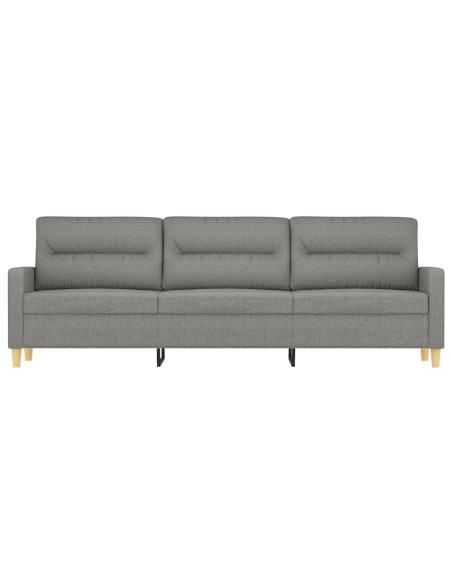 Divano a 3 Posti Grigio Scuro 210 cm in Tessuto