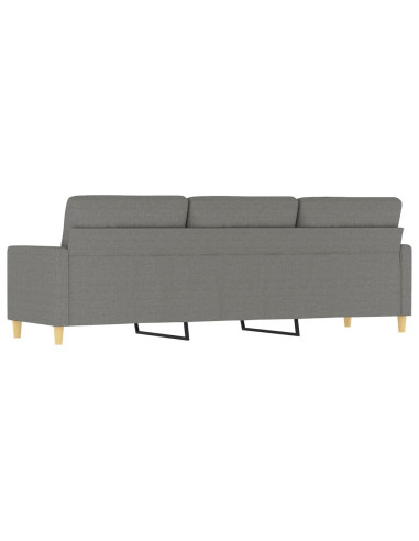 Divano a 3 Posti Grigio Scuro 210 cm in Tessuto