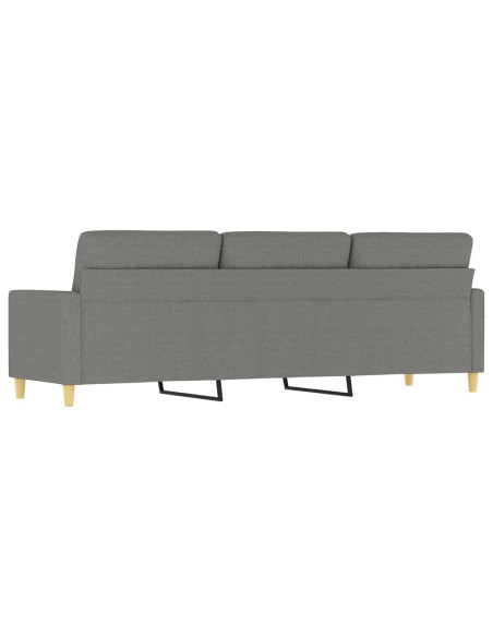 Divano a 3 Posti Grigio Scuro 210 cm in Tessuto