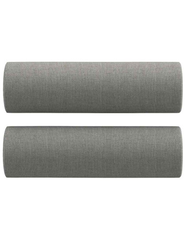 Divano a 3 Posti con Cuscini Grigio Scuro 210 cm in Tessuto