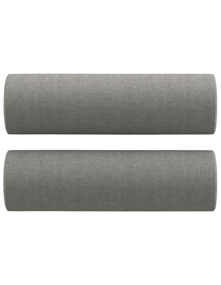 Divano a 3 Posti con Cuscini Grigio Scuro 210 cm in Tessuto
