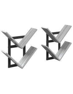 Mensola a muro flottante 2 pcs Sonoma grigio 43 x 15 x 47 cm
