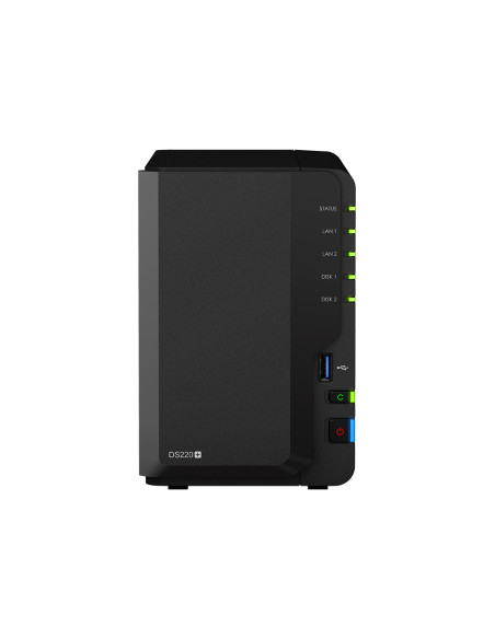 SYNOLOGY NAS TOWER 2BAY 2.5"/3.5" SSD/HDD INTEL CELERON J4125 2GB DDR4 (UP TO 6GB), 2X RJ-45 1GBE, 2