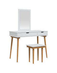 Set Tavolo da Trucco FAUSKE 3 pcs Bianco 100 x 50 x 143 cm 2