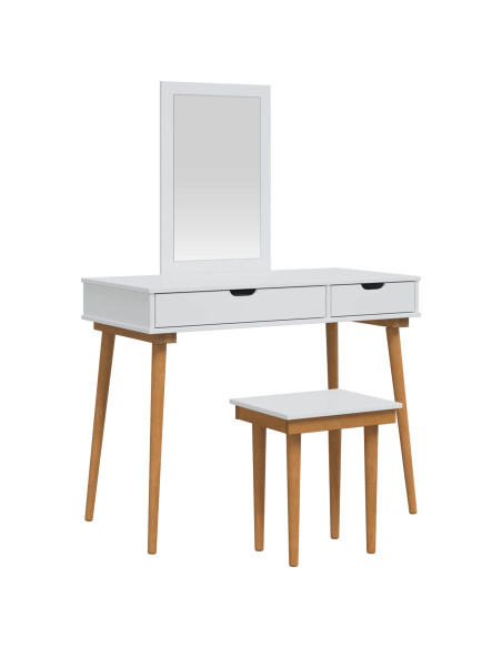Set Tavolo da Trucco FAUSKE 3 pcs Bianco 100 x 50 x 143 cm