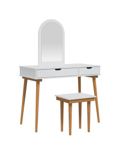 Set Tavolo da Trucco FAUSKE 3 pcs Bianco 100 x 50 x 143 cm 2